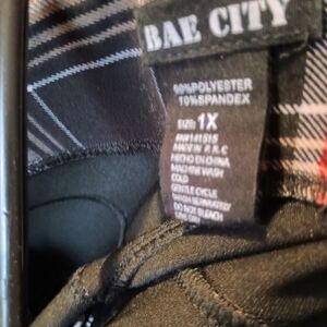 BAE CITY Plaid Black and White Pants